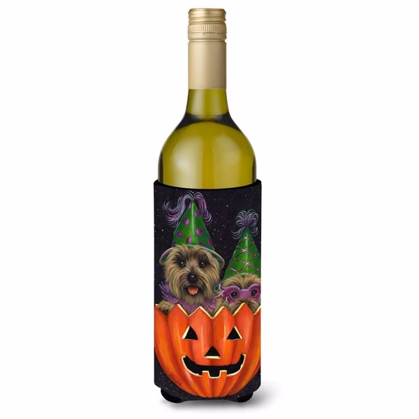24 oz Cairn Terrier Halloween Peeka Boo Wine Bottle Hugger